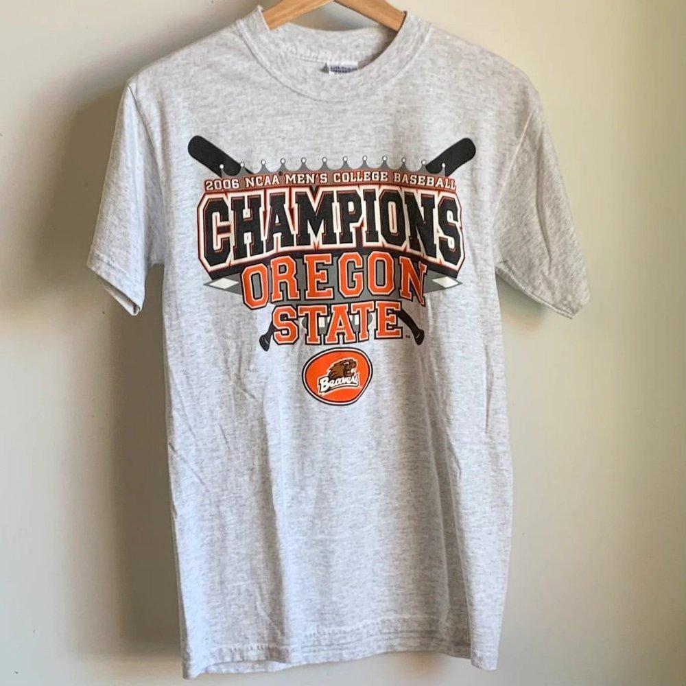 2006 Oregon State Osu Beavers Baseball National Champions Gray Shirt Sweat